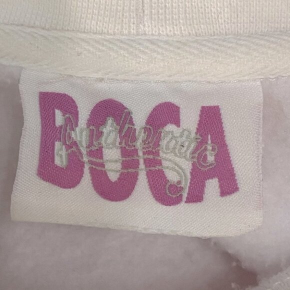 Vintage Boca White Pink Logo Crew Neck Sweatshirt M - Picture 4 of 13